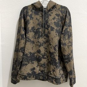 Lululemon City Sweat Pullover Hoodie - Forrest Green / Black Splatter - SIZE: LG